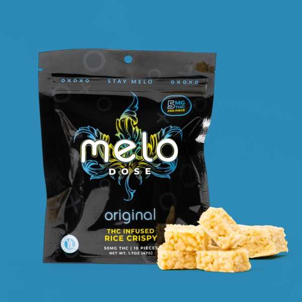 "Melo Dose Delta-9 THC Rice Crispy Treat | 50mg Legal Edible with Fast Houston Delivery